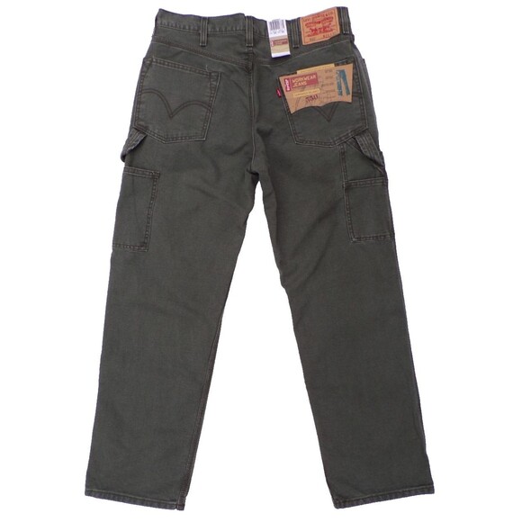 Vintage Levis 550 Green Canvas Relaxed Carpenter Workwear Jeans Men's 34x31 NWT! - Picture 3 of 5
